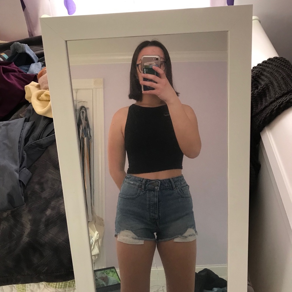 Warp and weft jean shorts